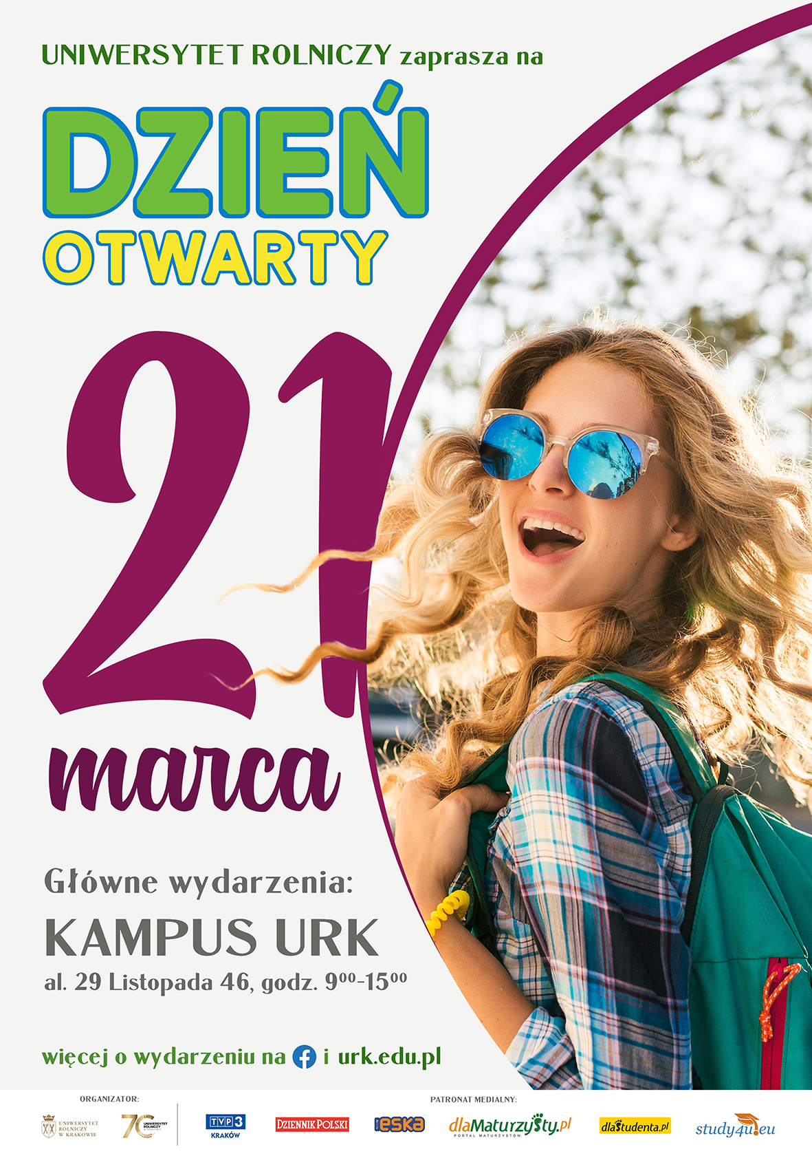Plakat - Dzień Otwarty Uniwersytetu Rolniczego w Krakowie